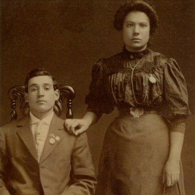Diletta Antonacci (1888-1979) and her brother Alfonso Antonacci (1890-1938), circa 1909, Illinois.
