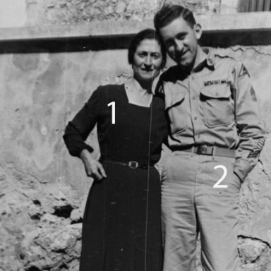 August 1951, Calascio and a visit by Joseph Rusciolelli, U.S. Army.